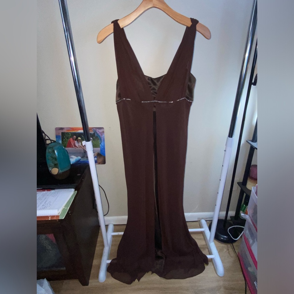 Juno Dress Collection brown evening maxi dress